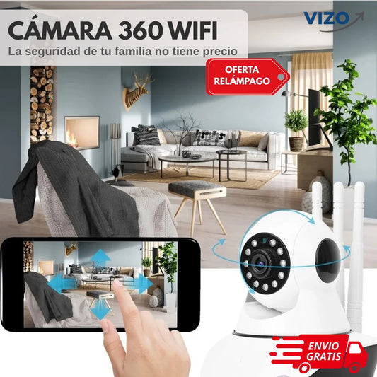 Cámara 360° WiFi – Seguridad total en tu hogar