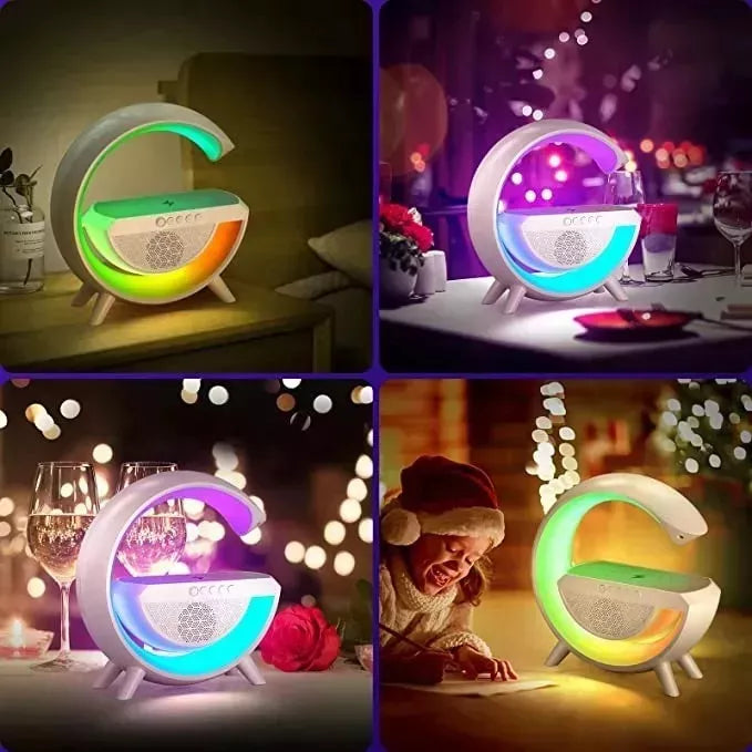 Lámpara RGB 3 en 1 – Luz ambiente + Parlante + Cargador