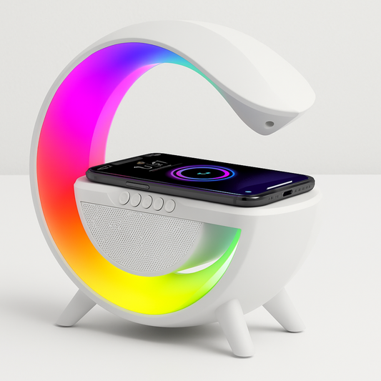 Lámpara RGB 3 en 1 – Luz ambiente + Parlante + Cargador