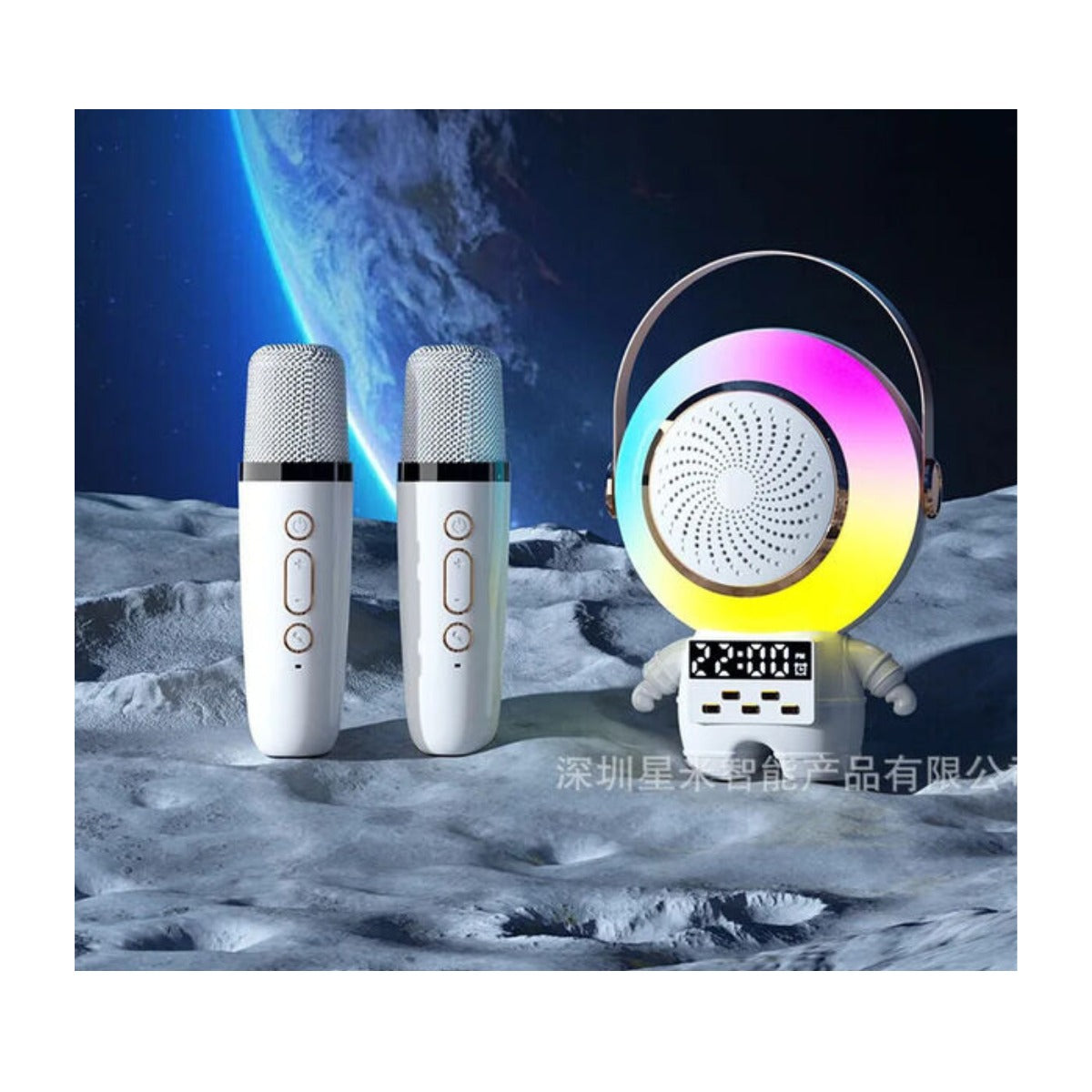 Karaoke Astronauta con 2 micrófonos